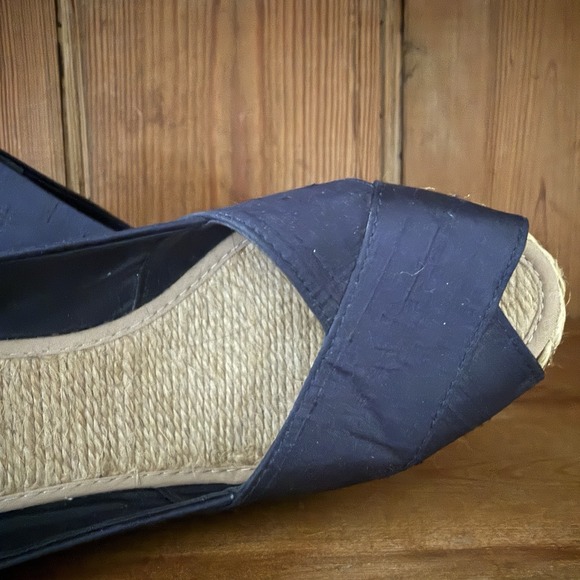 Lauren Ralph Lauren Cecilia Espadrilles Wedge Slip On Shoes Womens Sz 9B Navy - Picture 6 of 9